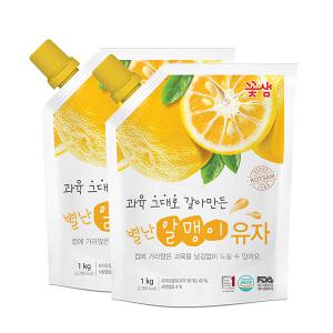 꽃샘 별난알맹이 유자 1kg 2개세트