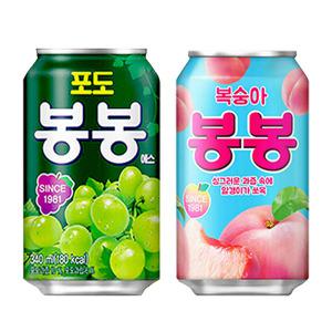 해태 봉봉 포도 복숭아 340ml 24캔