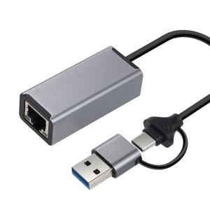 Type C to USB2.0 유선 랜카드 이더넷 네트워크 인터넷 RJ45 노트북 PC LAN 100Mbps