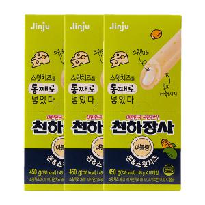 천하장사 더블링 콘 스윗치즈 소시지 450g (45g x 10개입) 3팩