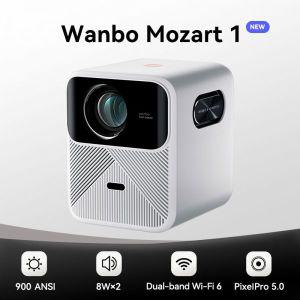 Wanbo Mozart 1 안드로이드 9.0 2K 4K 프로젝터 1080P 풀 HD 휴대용 이파이 6 2 32GB 자동 초점 스 홈 비디