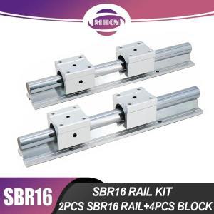 MHCN 선형 가이드 레일 2 개, SBR16 200-500mm, SBR16UU SBR16LUU 베어링 블록 4 개, DIY 밀 CNC 부품용