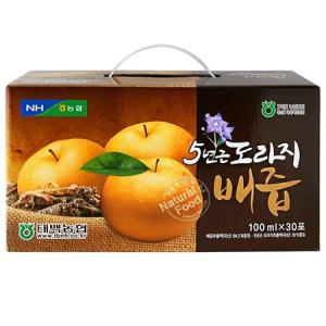 [태백농협] 5년근 도라지 배즙 100ml x 30포 명절 임직원 선물 세트 기업 특판