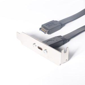 USB 31 전면 패널 헤더 유형 E M타입 C F 마더 보드 확장 케이블 컴퓨터 로우 프로파일 PCI 브래킷 포함