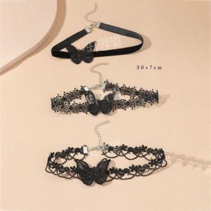 입체 녀쇄골사슬 검정 리본끈CHOKER 목밴드 목줄 꼬똥드툴레아 목장식 초크목걸이 악세사리