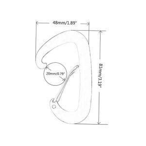 카라비너 클립 해먹용 헤비 듀티 캠핑 하이킹 열쇠 고리 D 모양 스프링 후크 하네스