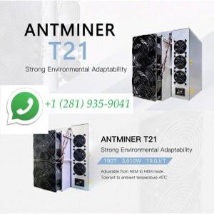 SHA-256 비트메인 채굴 BTC 비트코인 채굴기, 전원 공급 장치 포함, 새로운 Antminer T21 190T 3610W 알고리즘