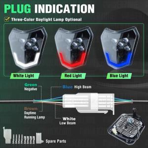 PowerZone 오토바이 헤드라이트 램프, 수퍼모토 페어링, KTM EXC SXF MX 더트 엔듀로