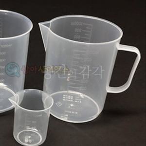 대형 손잡이 플라스틱 비커 1000ml PVC 계량컵 비이커 투명 대용량