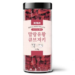 개기월식 강아지 간식 유황 큐브져키 소고기+황태 1.1kg