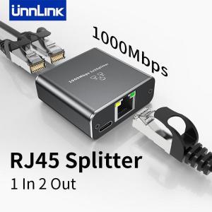 케이블 Unnlink 이더넷 스위치 네트워크 어댑터, RJ45 스플리터, PC TV 라우터 공유자용 1-2 기가비트 이더