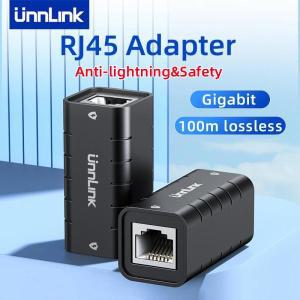 케이블 Unnlink RJ45 커넥터 Cat7 Cat6 Cat5e 번개 방지 네트워크 익스텐더 이더넷 어댑터 기가비트 100 미