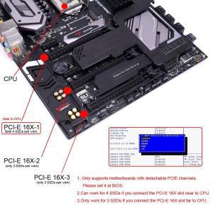 3.0 4.0 레이드 카드 VROC SFF-8654 4X, 4 NVME to PCIE Express 4 슬림 라인 Raid0 하이퍼 어댑터