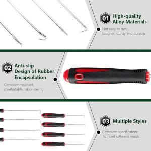 자동차 오일 도장 스크루드라이버 세트, 호스 제거 후크 O-링 개스킷 풀러 리무버, 픽 수리 도구, 160mm, 4