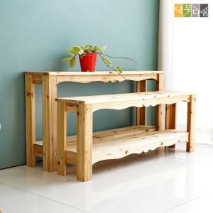 DIY 프리미엄 2단 원목 화분받침대 1000x250x600mm 대형 화분정리대