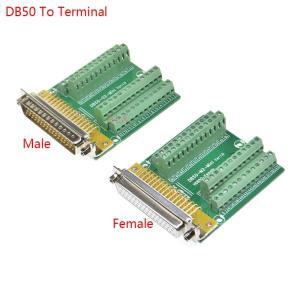 1PCS DB50 50PIN 3 열 Male Female 커넥터-터미널 어댑터 D-SUB 컨버터 50 핀 플러그 터미널 보드 신호 모