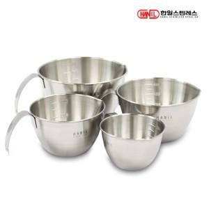 한일STS 스텐레스304 손잡이 믹싱볼계량컵 4set250ml+500ml+750ml+1200ml