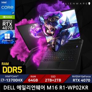 DELL 에일리언웨어 M16 R1-WP02KR/RAM 64GB/SSD 2TB+SSD 2TB/ +한컴오피스증정