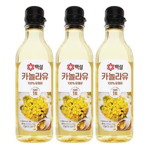 백설 식용유 카놀라유 500mL x 3개