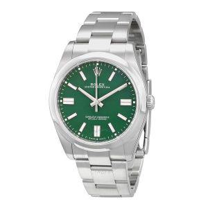 Rolex 롤렉스 124300-0005 오이스터 퍼페추얼 41 오토매틱 그린 다이얼 남성용 시계