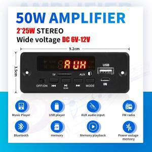 플레이어 라디오 디코더 블루투스 보드, 키트 50W 자동차 FM 앰프 DC 모듈, 리시버 3.5mm TF AUX MP3 12V 5