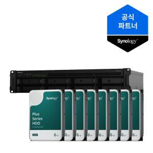 시놀로지 나스 8베이 NAS RS1221RP+ 48TB(6TBx8) 정품 HAT3300