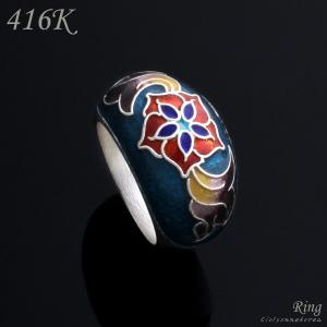 클루아조네 순은 가락지 / 혼수 예물 은반지 / 99% 실버 / 칠보 반지 / 416K Cloisonne ring