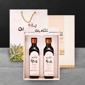 [웰굿]국내산 참기름 들기름 선물세트 3호(참기름300ml,들기름300ml)(+선물박스,쇼핑백)