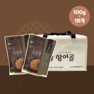 항아골 전통 발효 청국장 100g x 18개 선물 포장 충주콩100%