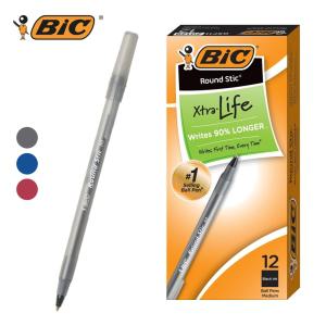 BIC 볼펜 1.0mm 라운드스틱 빅 Round Stic 펜 12P