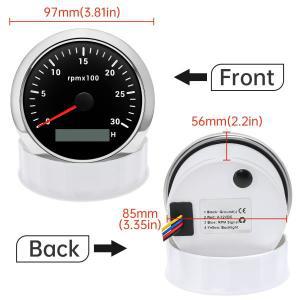 LCD 시간 계량기 장착 타코미터, 해양 보트 자동차 RPM 게이지, 85mm, 8000rpm, 타치 7 가지 색상 LED 백라