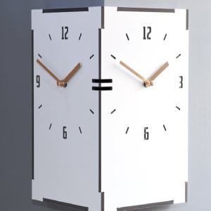 직사각 코너시계 - 화이트 (Reangle corner clock White)인테리어 벽시계 벽걸이 거실 양면 양면벽 인테리