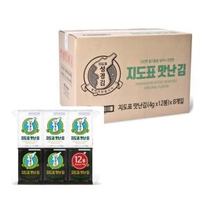 성경김본사 지도표맛난김 재래 도시락김 4g 총96봉 (12봉X8개) 1box