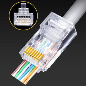 케이블 OULLX RJ45 커넥터 이더넷 플러그 Cat6 Cat5 Cat5e 잭 네트워크 8p8c Unshielded 모듈 UTP 키스톤 2