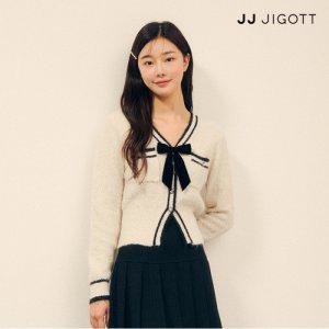 JJ지고트 벨벳 리본 배색 브이넥 가디건 GPBP1CD201 1371137