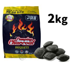 동인 차콜 캠핑숯 2kg 1box(8개입) 브리켓 천연숯 숯불 바베큐숯 조개탄 야자숯