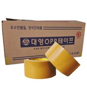 OPP TAPE 48X50m 1박스 50개 베이지 황색 강력접착테이프 라바테이프 박스테이프 포장테이프