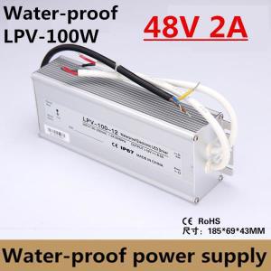 파워서플라이 100W 48V 2A 방수 LED 드라이버 전원 공급 장치 DC 야외 사용, led 스트립 조명 ac dc 변압기