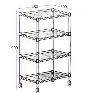 메탈 선반 메탈랙 진열대 보관대 수납정리대 450 4단조립 조식 철제장 틈새 이동식 다용도실 베란다장 앵글