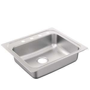 Moen G221964B 2200 시리즈 63.5 x 55.9cm25 22인치 22게이지 싱글 볼 드롭인 싱크대 브러시드 새틴 스테인