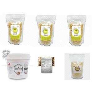 카라멜팝콘 재료 세트 K-3 (약 100명분-옥수수 3kg+오일 3kg+소금 150g+카라멜슈가 1kg)/팝콘봉투 추가구매