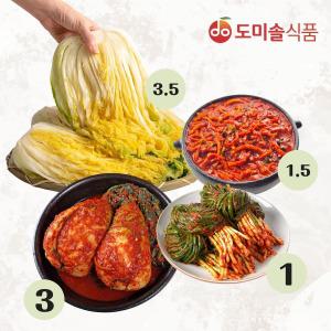 도미솔 복합 김장 구성 4종 / 9kg (천수무김치 3kg + 파김치 1kg + 절임배추 3.5kg + 김장양념 1.5kg )