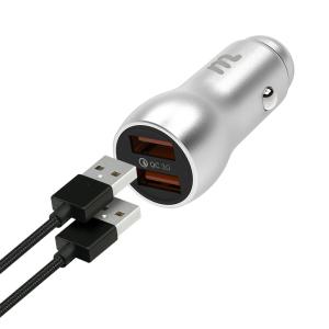 MOTO-N QC3.0 36W 차량용시거잭 USB 2포트 고속 충전기 Q2_실버