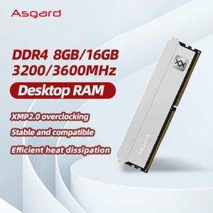 Asgard DDR4 램 메모리 DDR4 8GB 16GBx2 32GB 3200MHz 3600MHZ 램 DDR4 Feryr 시리즈 PC용 금속 방열판