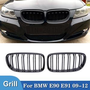 Pulleco 자동차 전면 키드니 그릴 광택, BMW E90 E91 LCI 3 시리즈 세단 왜건 325i 328i 335i 335xi 330xi 2009-2012