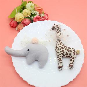 5 개/몫 귀여운 만화 기린 Lephant 아플리케 DIY 수제 어린이 헤어 클립 액세서리 모자 천 가방 브로치 패치