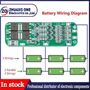 3S 20A 리튬 이온 리튬 배터리 18650 충전기 PCB BMS 보호 보드, 12.6V 셀 59x20x3.4mm 모듈