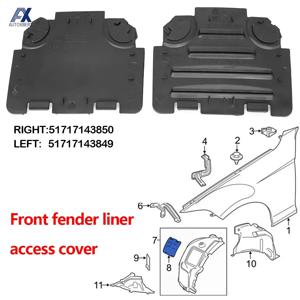 BMW E82 E88 E90 E91 프론트 휠 아치 펜더 라이너 액세스 패널 뚜껑 커버, 헤드 라이트 전구 교체 51717143850 51717143849