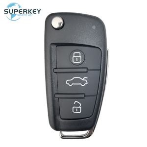 SUPERKEY 접이식 원격 플립 자동차 키 케이스, 쉘 커버, 포브 교체, 아우디 A2 A3 A4 A6 A6L A8 Q7 TT, 3 버튼