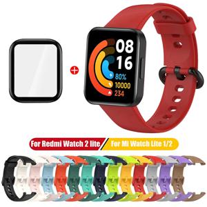 Redmi Watch 2 Lite용 실리콘 스트랩, 부드러운 유리 필름, 샤오미 Mi Watch Lite용 교체 스트랩, 스마트워치 액세서리, 신제품